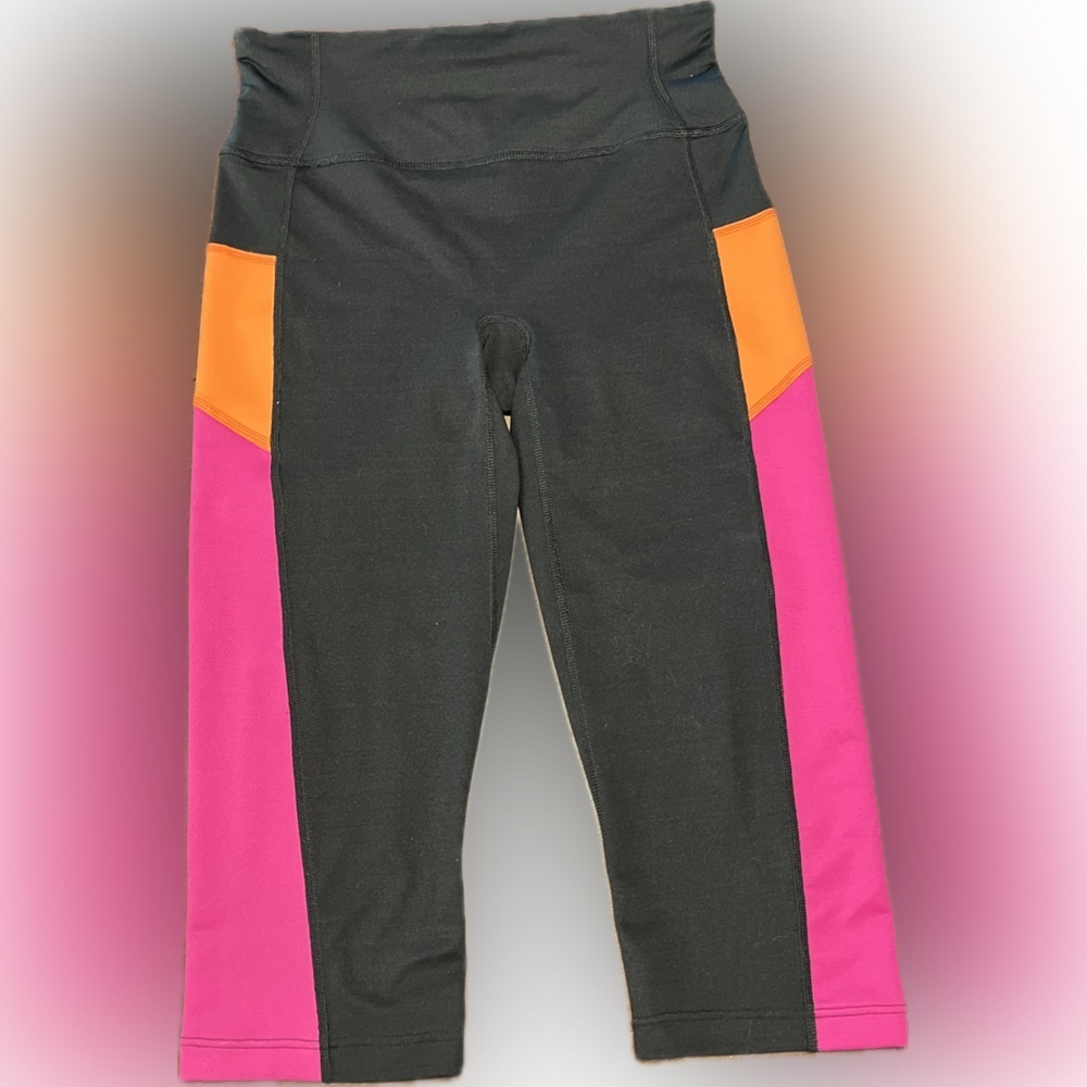 Spanx Color Block Active Compression Crop Black P… - image 2